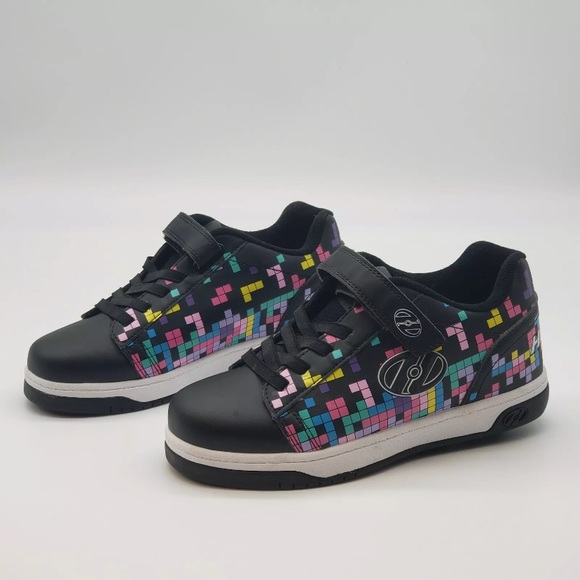 HEELYS Dual Up X2 Youth  Black Tetris Pink Blue Purple Blocks Size Y6  EUC - Picture 2 of 11
